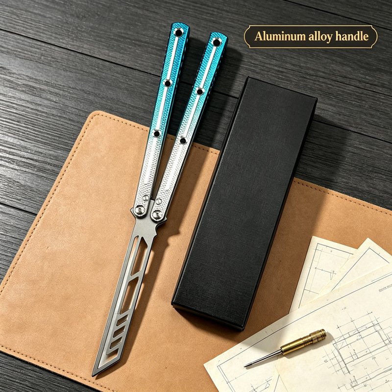 255 mm Aluminum Butterfly Knife Trainer - Light Blue
