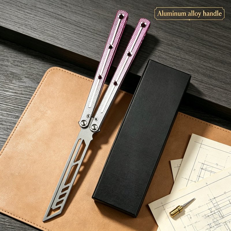 255 mm Aluminum Butterfly Knife Trainer - Pink