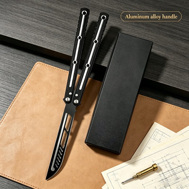 255 mm Aluminum Butterfly Knife Trainer - Black