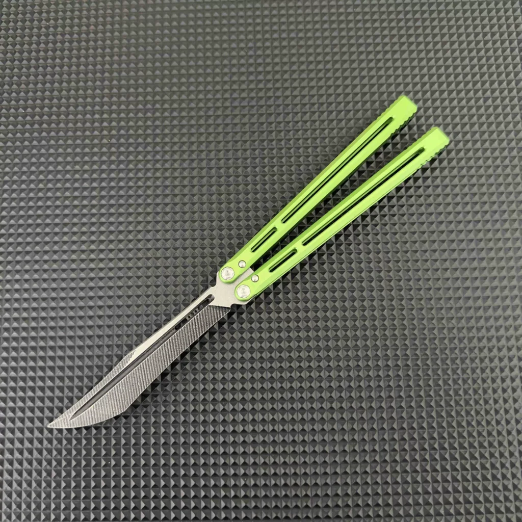 Green aluminum butterfly knife trainer