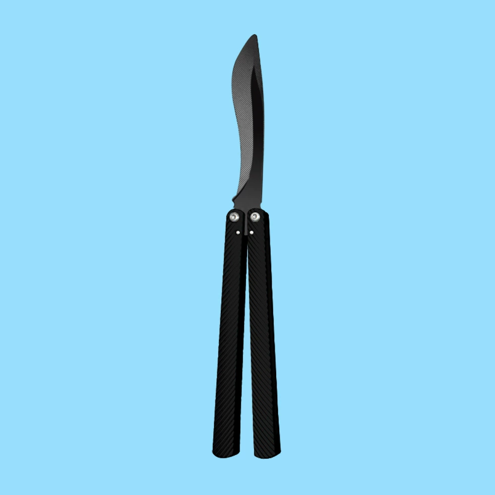 Black Rounded / Black Handle butterfly knife trainer