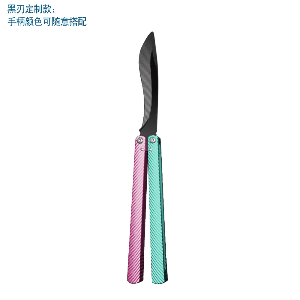 Black Rounded / Mixed Handles butterfly knife trainer