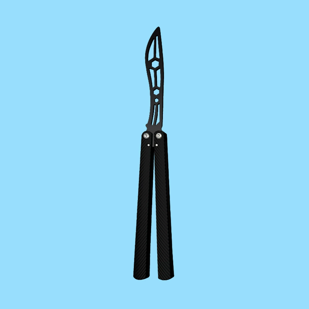 Black Star / Black Handle butterfly knife trainer