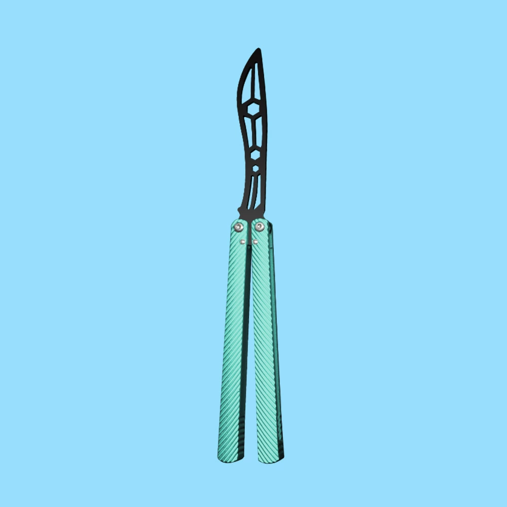 Black Star / Green Handle butterfly knife trainer