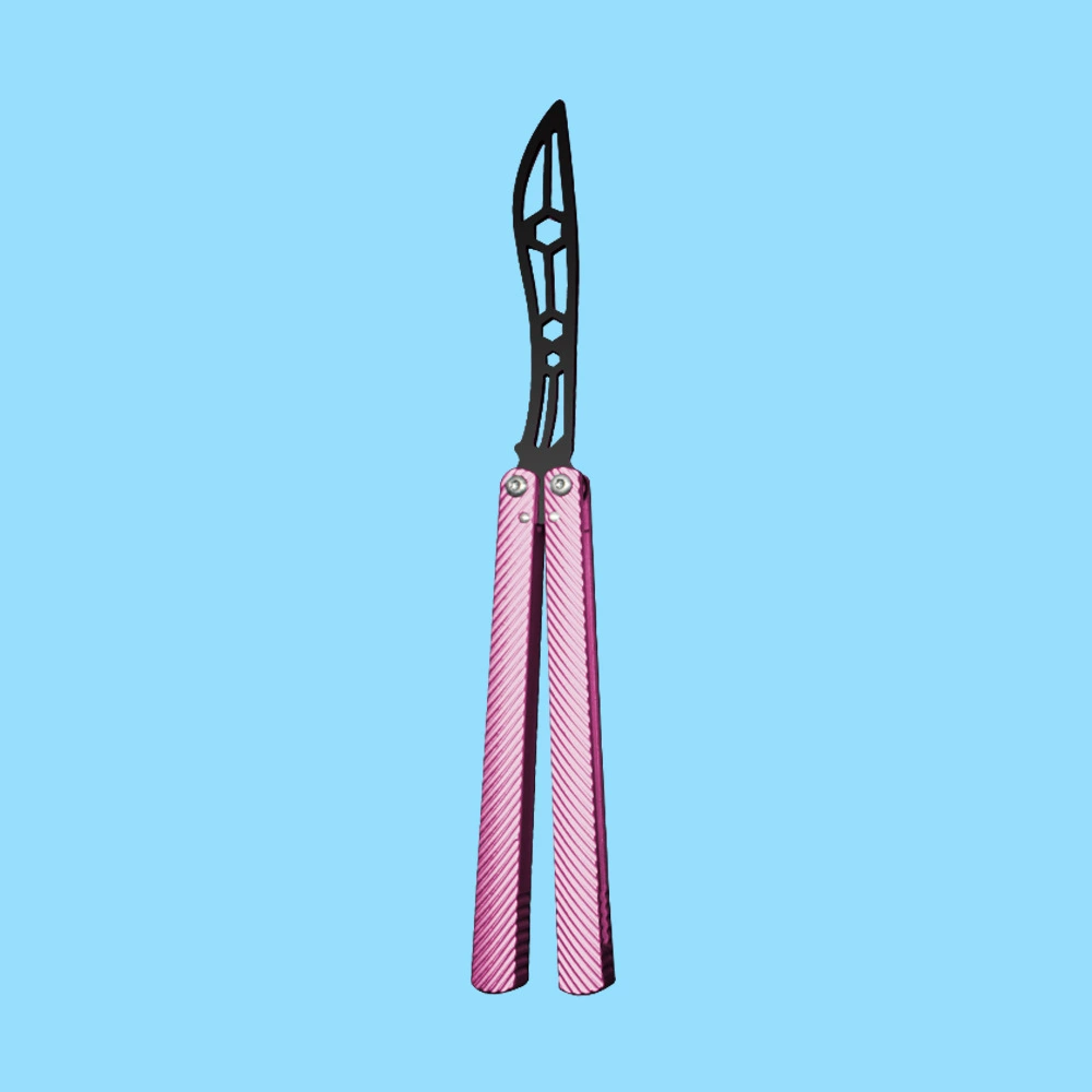 Black Star / Pink Handle butterfly knife trainer