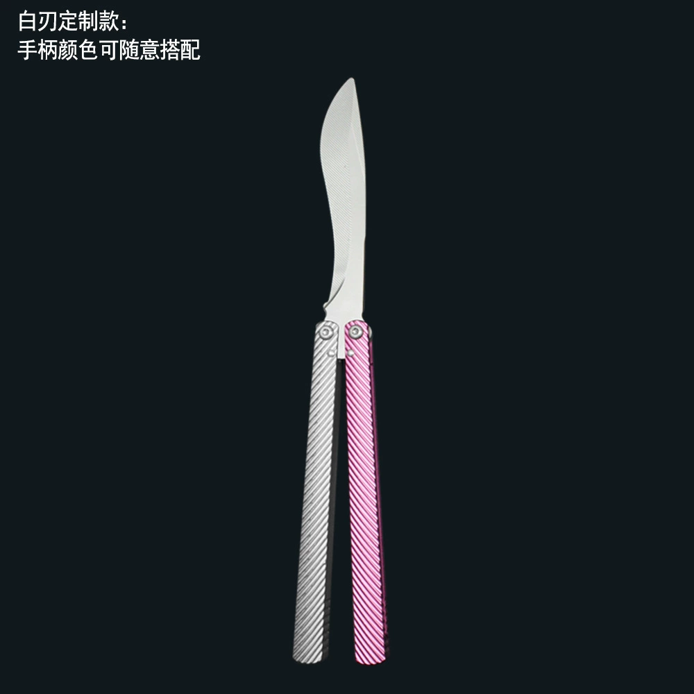 Silver Rounded / Mixed Handles butterfly knife trainer