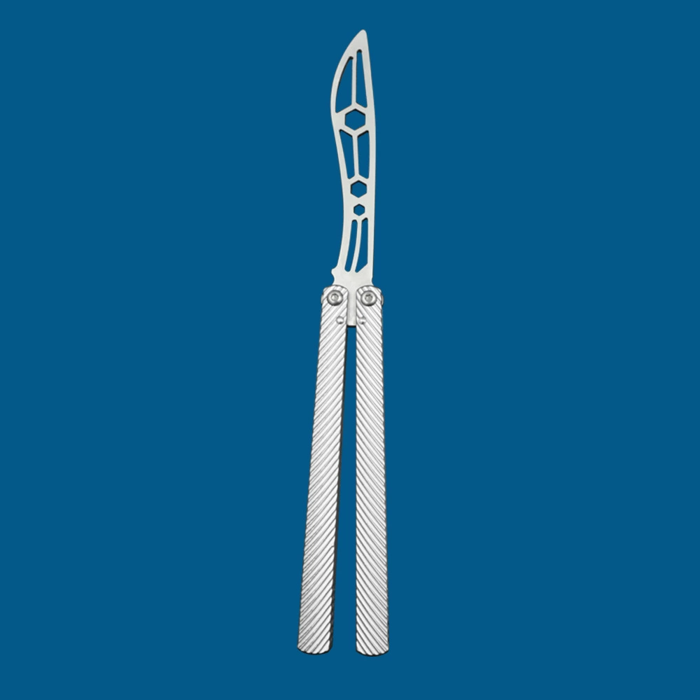 Silver Star / Silver Handle butterfly knife trainer