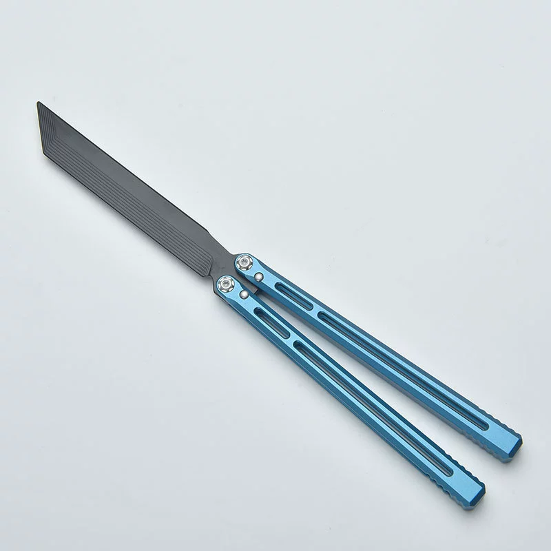 Blue / Black Blade CNC aluminum butterfly knife trainer