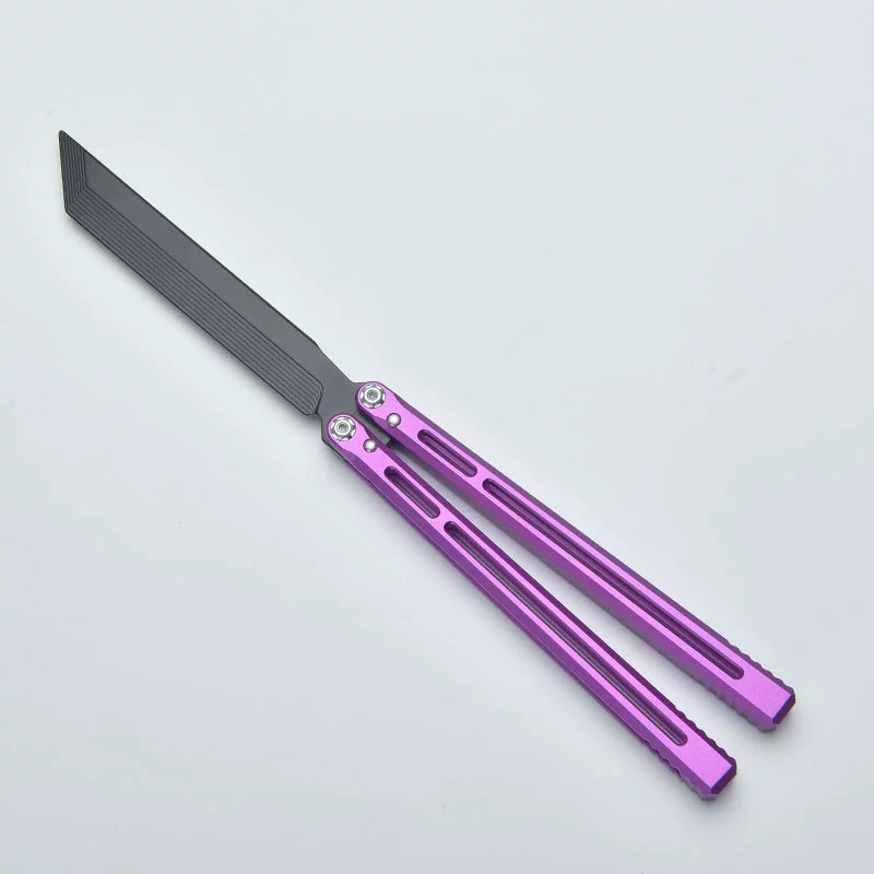 Purple / Black Blade CNC aluminum butterfly knife trainer