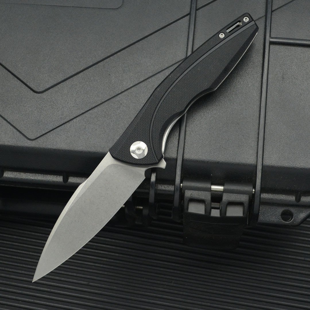Ruisu D2 Steel Folding Knife with G10 Handle - Black