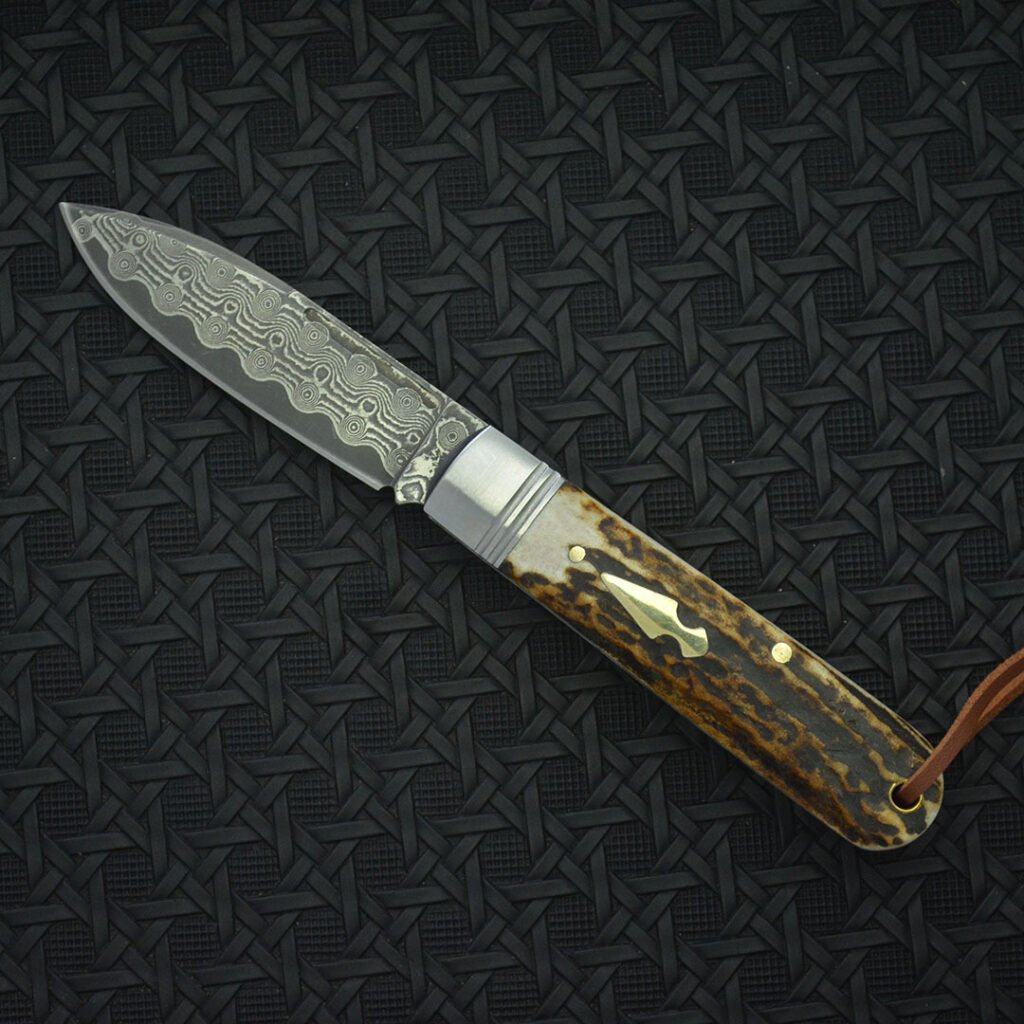 Ruisu Damascus Steel Gentleman's Pocket Knife - product view 2