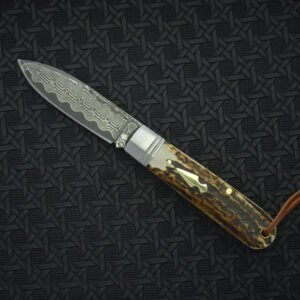 Ruisu Damascus Steel Gentleman's Pocket Knife - product view 2