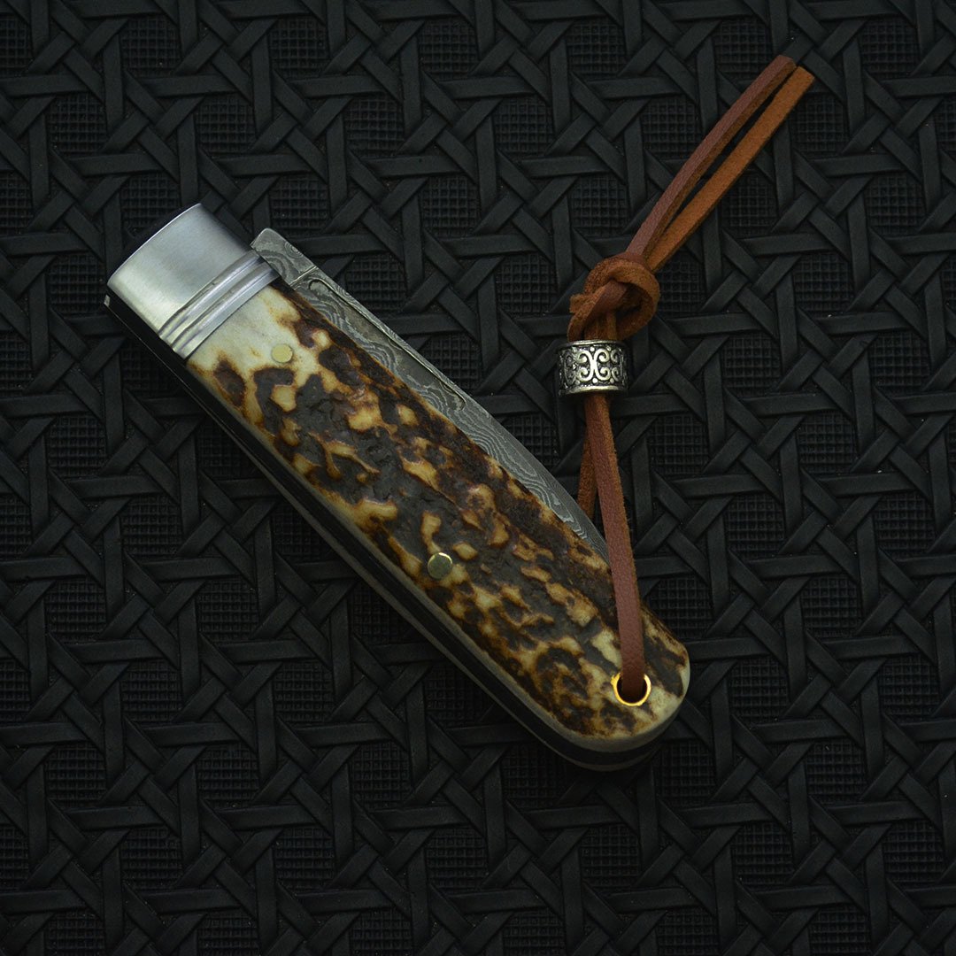 Ruisu Damascus Steel Gentleman's Pocket Knife - product view 4