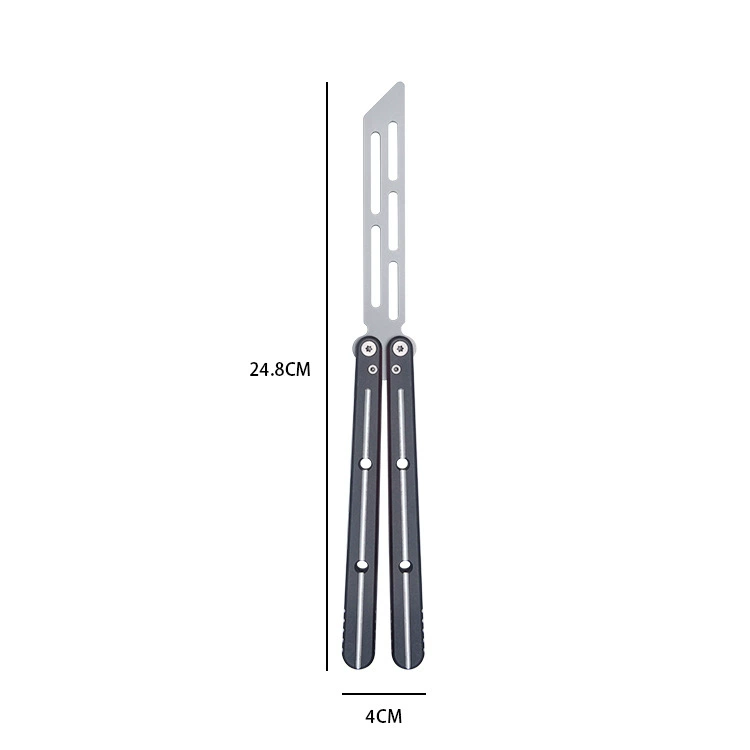 Black six-series aluminum butterfly knife trainer