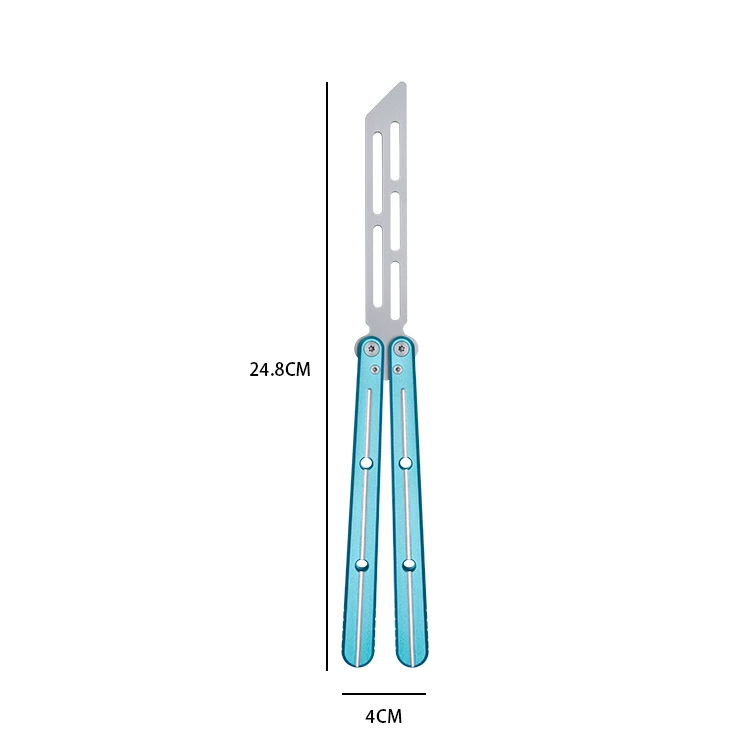 Blue six-series aluminum butterfly knife trainer