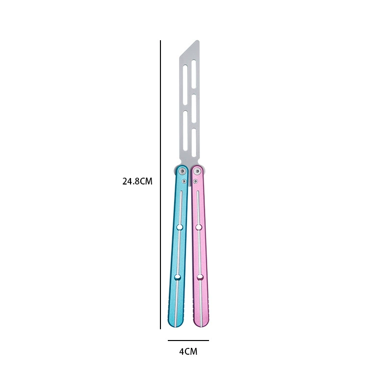 Blue / Pink six-series aluminum butterfly knife trainer