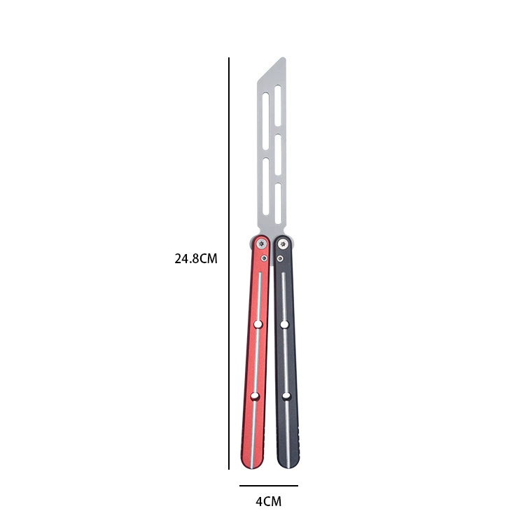 Black / Red six-series aluminum butterfly knife trainer