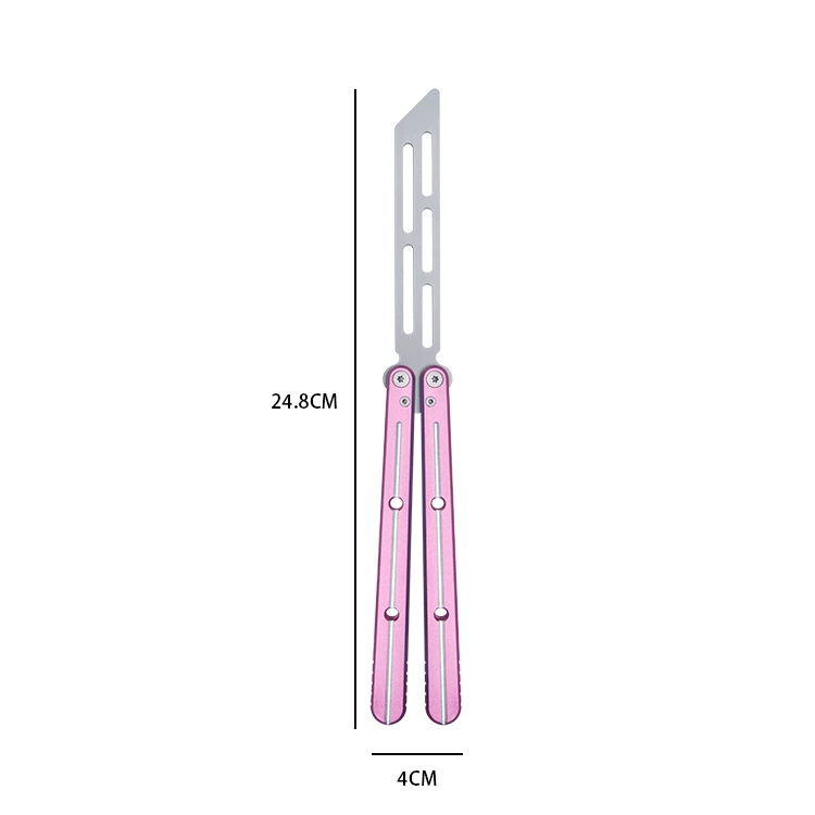 Pink six-series aluminum butterfly knife trainer