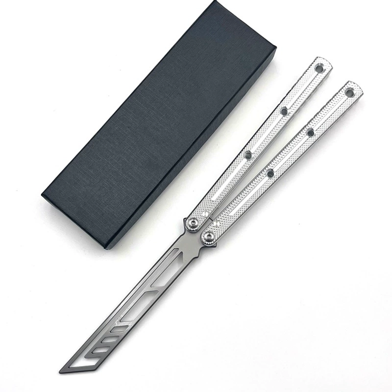 Silver butterfly knife trainer